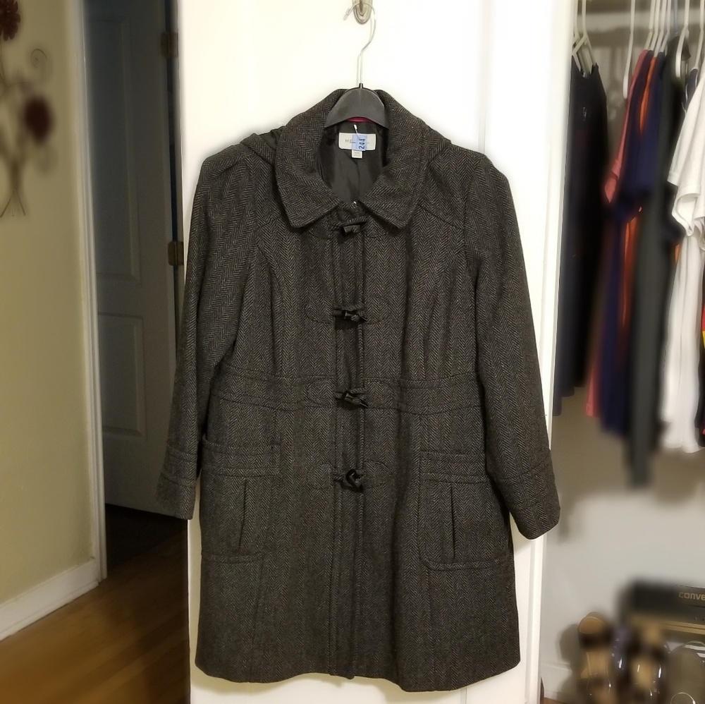 Gray plus size coat